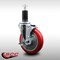 Service Caster 5'' SS Red Poly Swivel 1-1/4'' Expanding Stem Caster with Brake SCC-SSEX20S514-PPUB-RED-TLB-114 - alternate 2